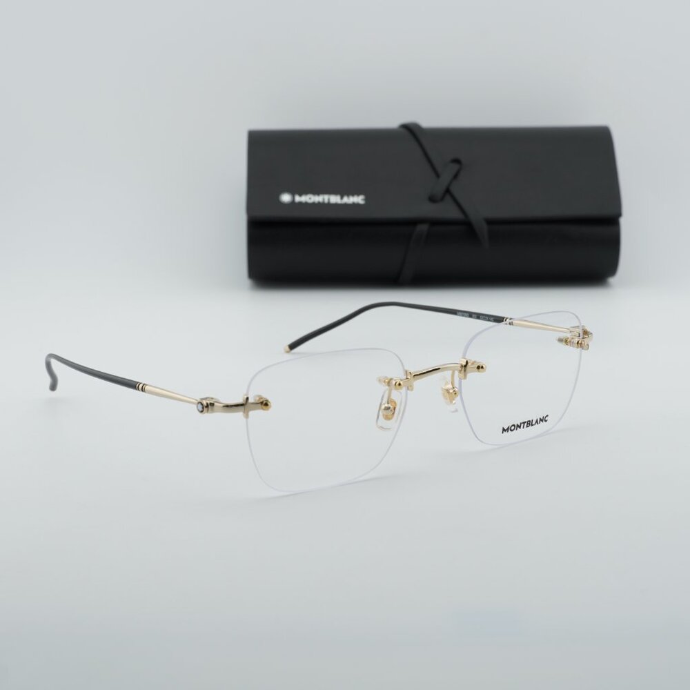 Montblanc MB0130O 002 Square Eyeglasses – Gold 53mm - Picture 5 of 9
